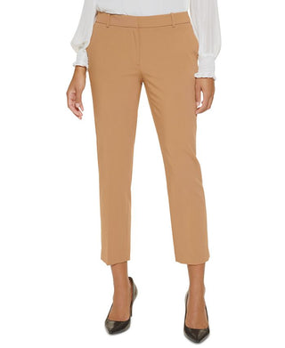 Calvin Klein Women's Slim Ankle Pants Brown Size 4Petite