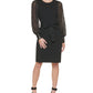 Calvin Klein Women's Chiffon Sleeve Dress Black Size Large