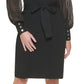 Calvin Klein Women's Chiffon Sleeve Dress Black Size Large