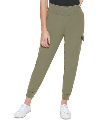 Calvin Klein Women's Matte Jersey Cargo Jogger Pants Green