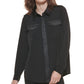 Calvin Klein Women's Button Front Long Sleeve Blouse Black Size Large