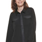 Calvin Klein Women's Button Front Long Sleeve Blouse Black Size Large