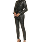 Calvin Klein Women's Faux Leather Shirt Jacket Black Size 6Petite