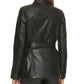 Calvin Klein Women's Faux Leather Shirt Jacket Black Size 6Petite