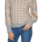 Calvin Klein Women's Houndstooth Long Sleeve Mock Neck Wear To Work Sweater Gray Size Large