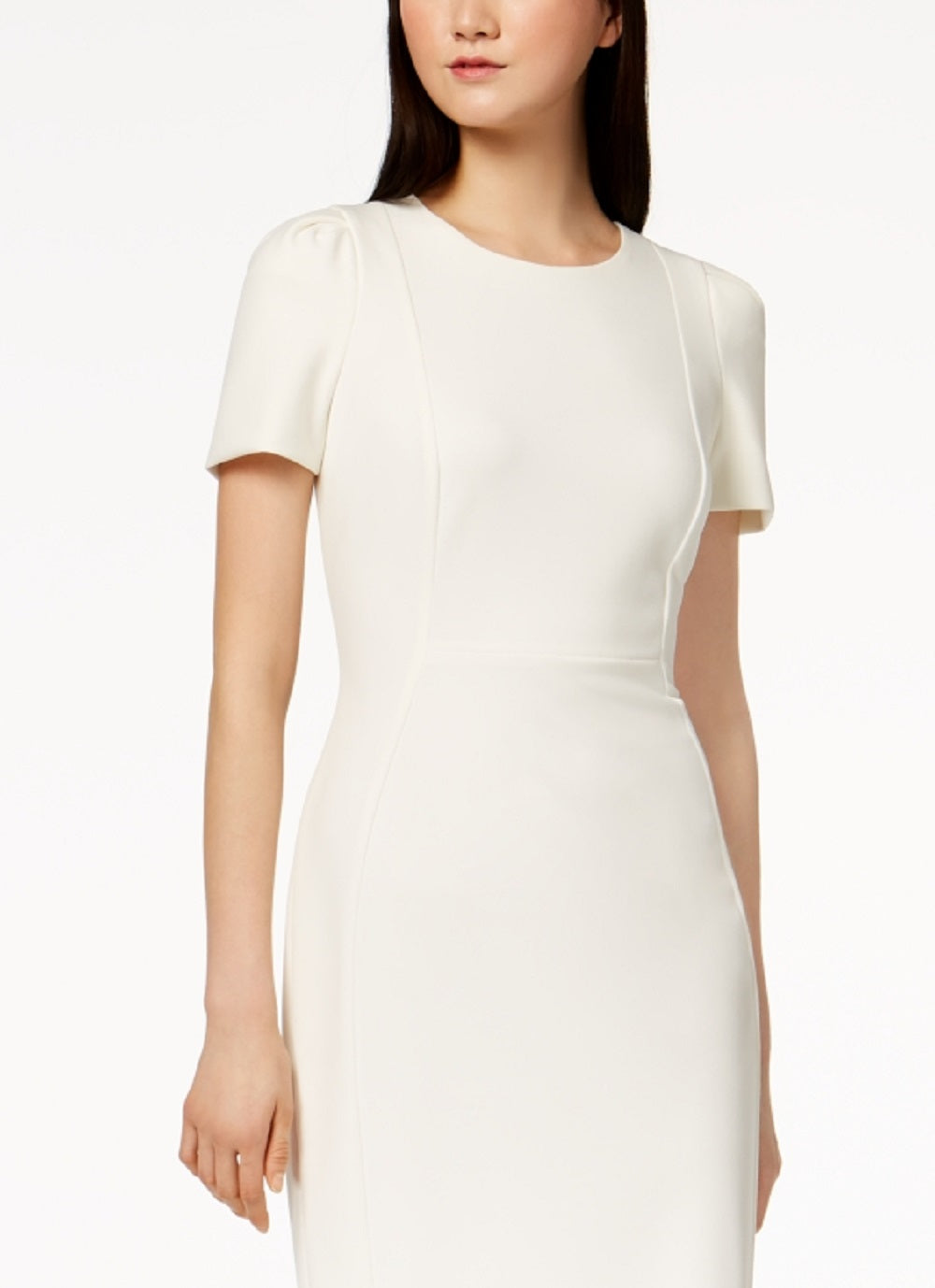 Calvin Klein Women's Puff Sleeve Dress White Size 8