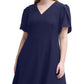 Calvin Klein Women's Tulip Sleeve Midi Dress Blue Size 18W