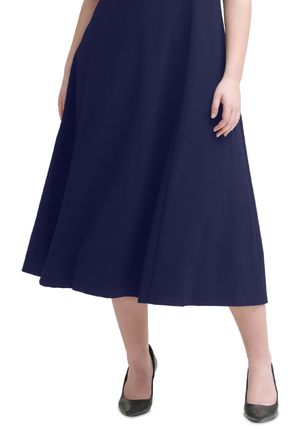 Calvin Klein Women's Tulip Sleeve Midi Dress Blue Size 18W