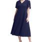Calvin Klein Women's Tulip Sleeve Midi Dress Blue Size 18W
