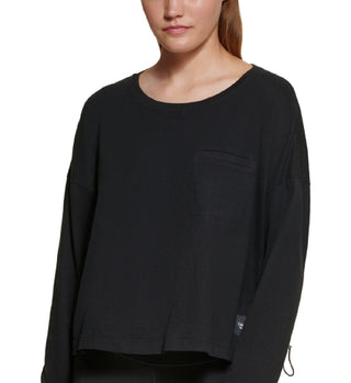 Calvin Klein Women's Long Sleeve Crewneck Tee Black Size XX-Large