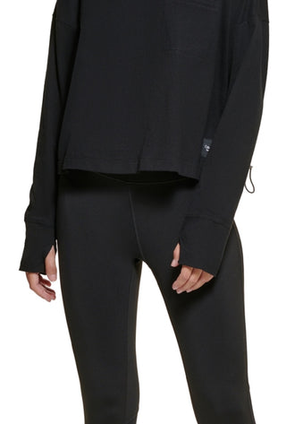 Calvin Klein Women's Long Sleeve Crewneck Tee Black Size XX-Large