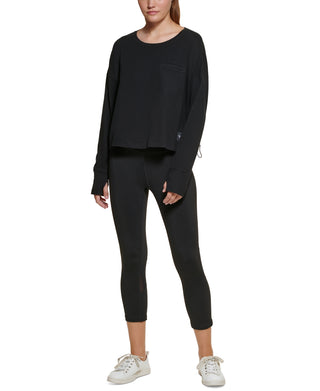Calvin Klein Women's Long Sleeve Crewneck Tee Black Size XX-Large
