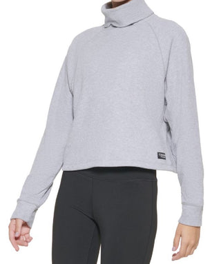 Calvin Klein Women's Ribbed Long Sleeve Turtleneck Top Gray Size X-Large