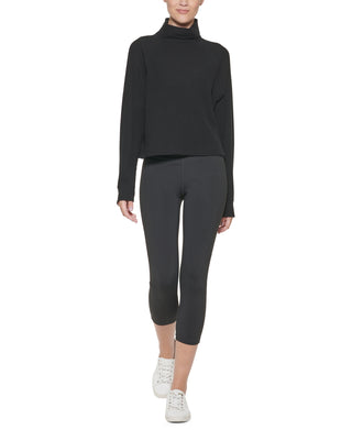 Calvin Klein Women's Ribbed Long Sleeve Turtleneck Black Size Small