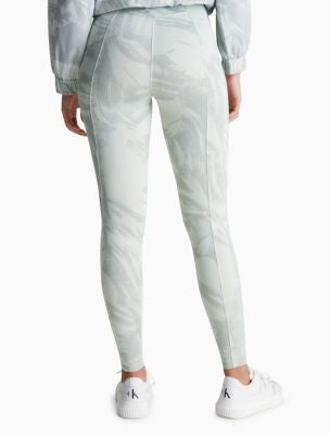 Calvin Klein Women's Performance Printed High Waist Length Leggings Gray Size L