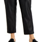 Calvin Klein Women's Faux Leather Tie Waist Straight Leg Pants Black Size 0X