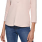 Calvin Klein Women's 3/4 Sleeve Button Front Henley Pink Size Large