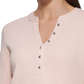 Calvin Klein Women's 3/4 Sleeve Button Front Henley Pink Size Medium