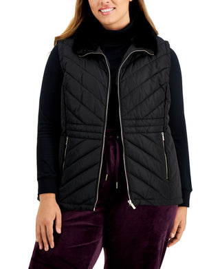 Calvin Klein Women's Short Casual Outerwear Vest Black Size 1X