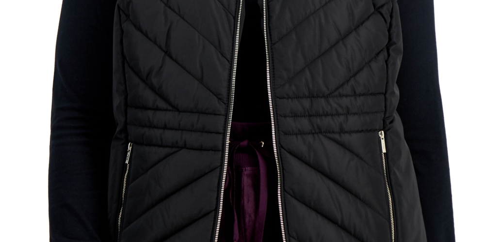 Calvin Klein Women's Short Casual Outerwear Vest Black Size 1X