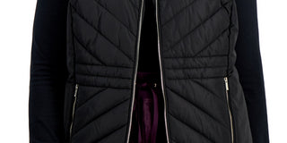 Calvin Klein Women's Short Casual Outerwear Vest Black Size 1X