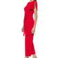 Calvin Klein Women's Tulip Sleeve Cropped Jumpsuit Red Size 6