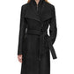 Calvin Klein Women's Belted Wrap Coat Gray Size Petite Large