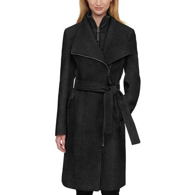 Calvin Klein Women's Belted Wrap Coat Gray Size Small