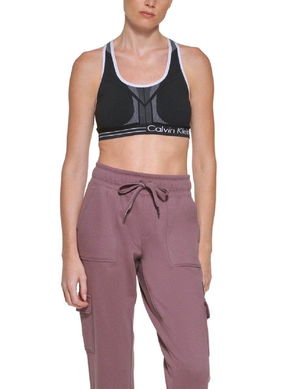 Calvin Klein Women's Slim Fit Cargo Jogger Pants Pink Size Large