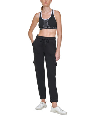 Calvin Klein Women's Slim Fit Cargo Jogger Pants Black Size Large