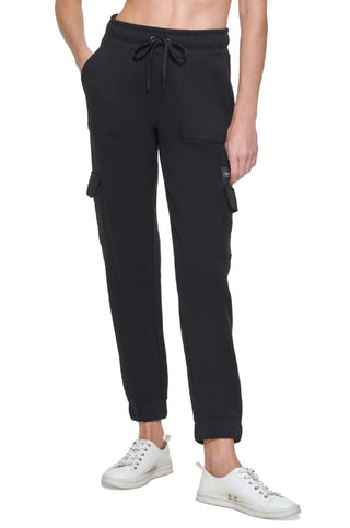 Calvin Klein Women's Slim Fit Cargo Jogger Pants Black Size Large