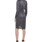Calvin Klein Women's Metallic Animal Print Ruched Dress Gray Size 8
