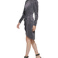Calvin Klein Women's Metallic Animal Print Ruched Dress Gray Size 8