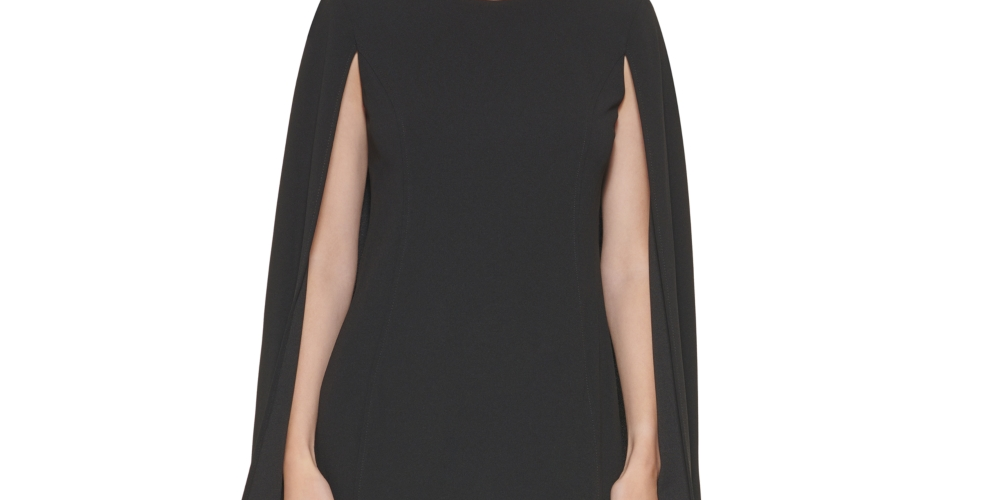 Calvin Klein Women's Capelet Sheath Dress Black Size 6