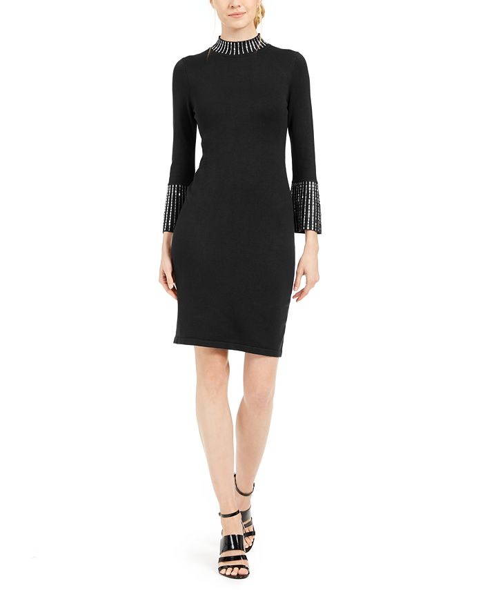 Calvin Klein Women's Bling Trim Dress Black Size Medium