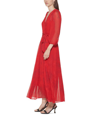 Calvin Klein Women's Printed Maxi Dress Red Size 10
