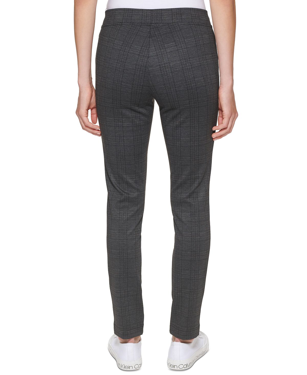Calvin Klein Women's Plaid Office Straight Leg Pants Black Size X-Small