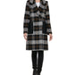Calvin Klein Women's Plaid Walker Coat Black Size Large