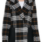 Calvin Klein Women's Plaid Walker Coat Black Size Large