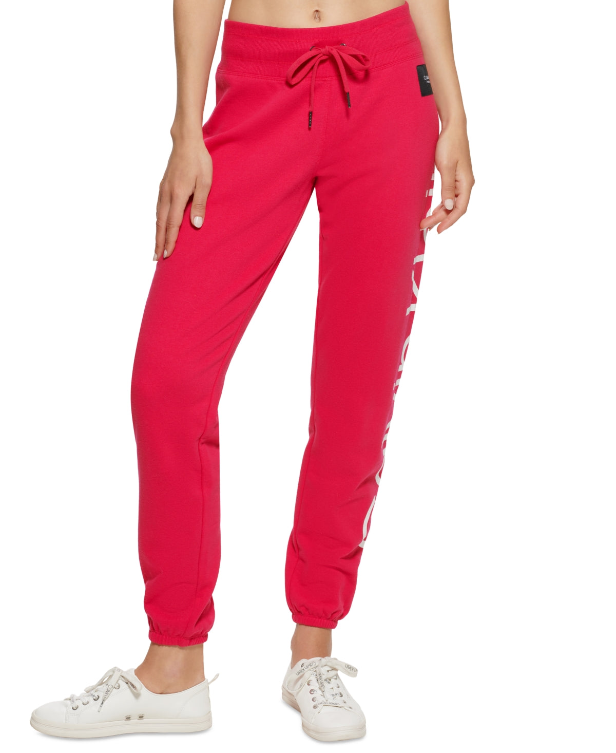 Calvin Klein Women's Jumbo Logo Jogger Pants Red Size Medium