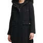 Calvin Klein Women's Faux Fur Trim Hooded Walker Coat Black Size Small