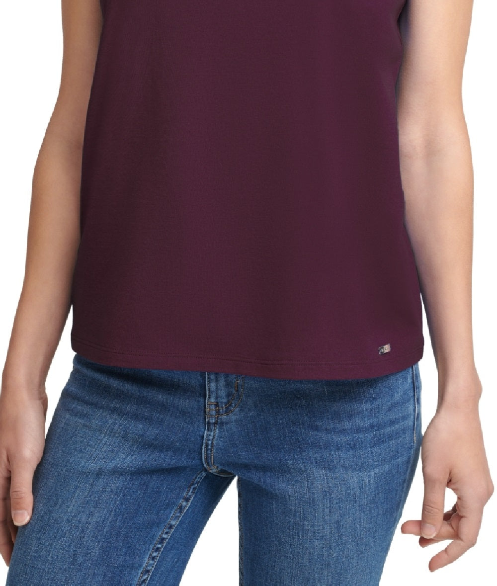 Calvin Klein Women's Short Sleeve Logo T-Shirt Purple Size X-Small