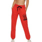 Calvin Klein Women's Flocked Split Logo Jogger Pants Red Size Large