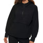 Calvin Klein Women's Garment Dyed 1/2 Zip Hoodie Black Size X-Large