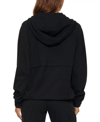 Calvin Klein Women's Garment Dyed 1/2 Zip Hoodie Black Size X-Large