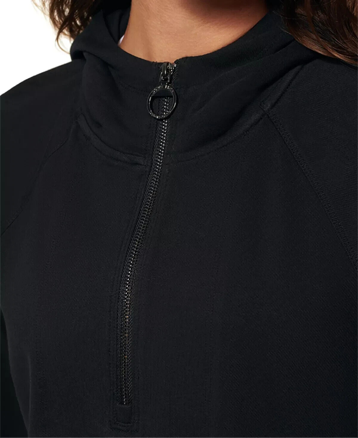 Calvin Klein Women's Garment Dyed 1/2 Zip Hoodie Black Size X-Large