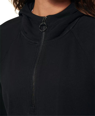 Calvin Klein Women's Garment Dyed 1/2 Zip Hoodie Black Size X-Large