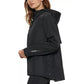Calvin Klein Women's Hooded Side-Snap Jacket Black Size Large