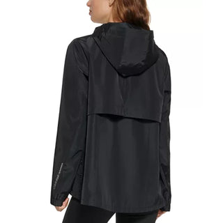 Calvin Klein Women's Hooded Side-Snap Jacket Black Size Large