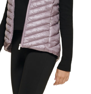 Calvin Klein Women's Diagonal Quilted Vest Purple Size Medium